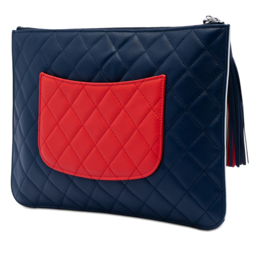 Pre-Loved Chanel CC Lambskin Patchwork Tassel Clutch - Picture 2 of 8